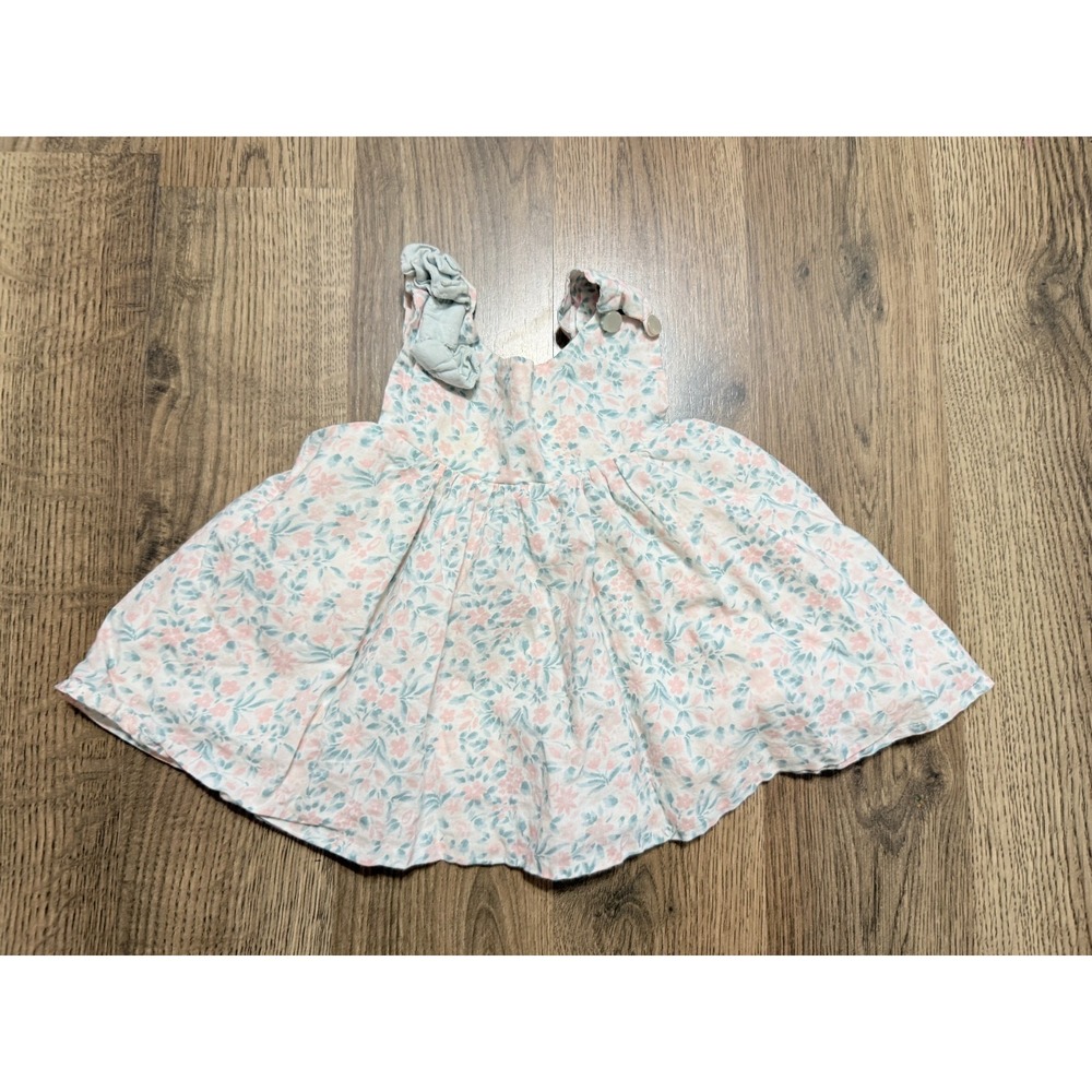 Dylan & Abby Dress, Infant Girls Size 3-6M, Pink Green, Floral, A-line